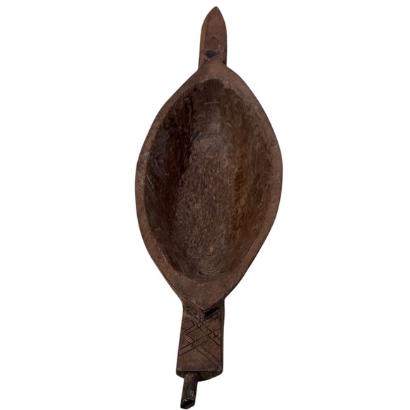 Vintage Hand Carved Wooden Eagle Head Kharal Drinking Bowl - Picture 6 of 12